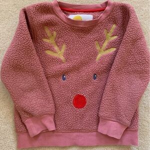 Mini Boden Pink Reindeer Sweater
